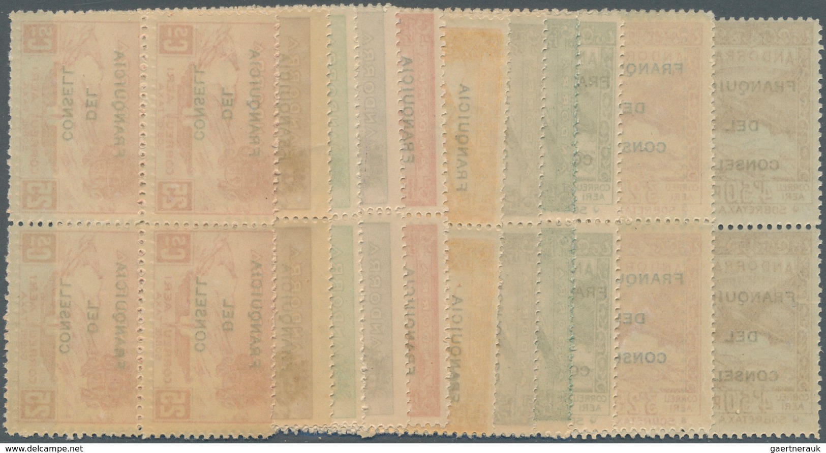 Andorra - Spanische Post: 1932, Not Issued Airmail Set Of 12 With Opt. 'FRANQUICIA DEL CONSELL' In B - Altri & Non Classificati