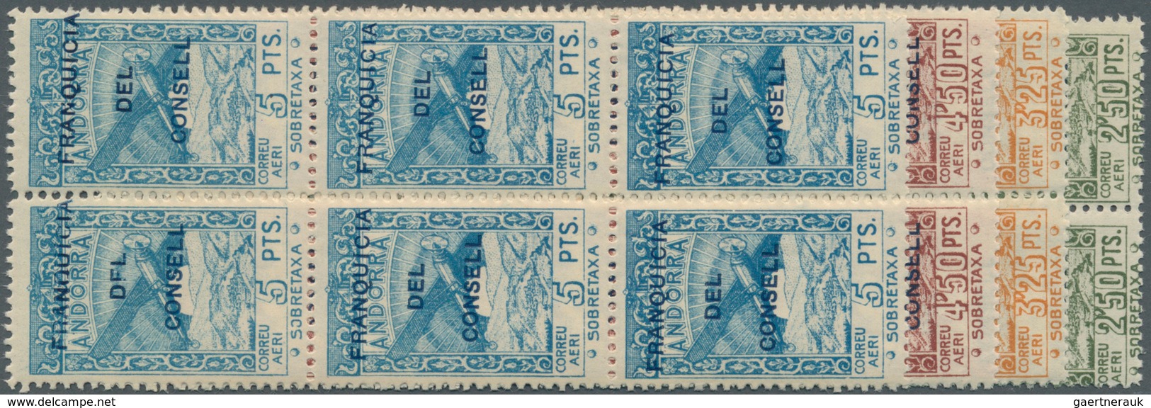 Andorra - Spanische Post: 1932, Not Issued Airmail Set Of 12 With Opt. 'FRANQUICIA DEL CONSELL' In B - Andere & Zonder Classificatie