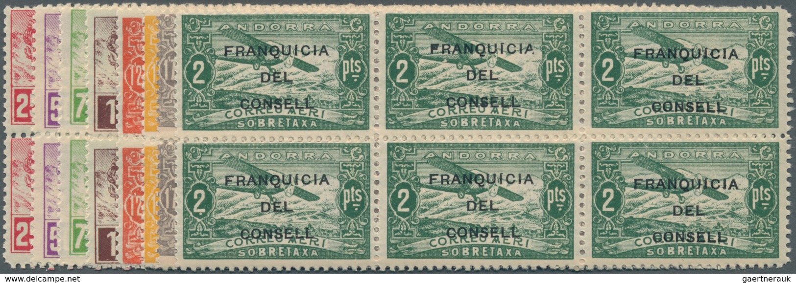 Andorra - Spanische Post: 1932, Not Issued Airmail Set Of 12 With Opt. 'FRANQUICIA DEL CONSELL' In B - Andere & Zonder Classificatie