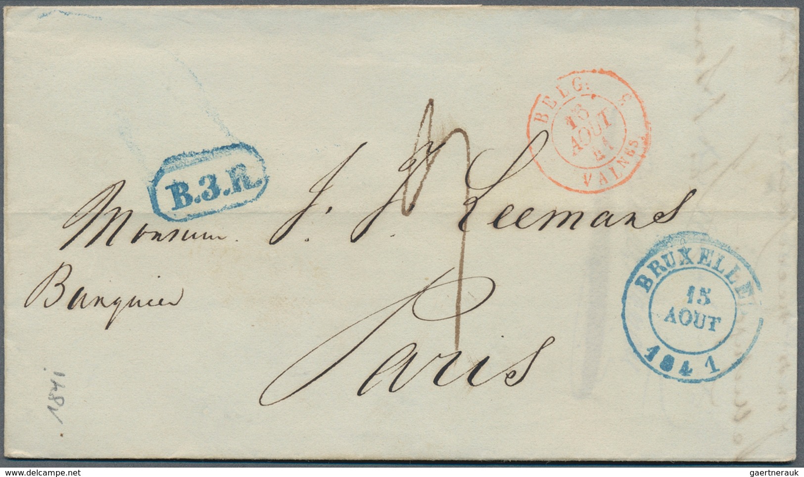 Belgien - Vorphilatelie: 1835/1841, Three Very Fine Folded Letters From BRUXELLES With Different Pos - Andere & Zonder Classificatie