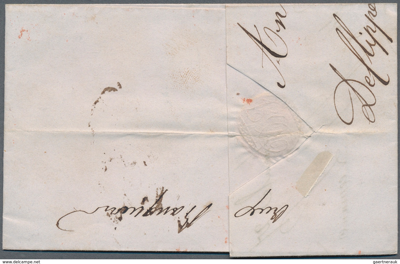 Belgien - Vorphilatelie: 1837/1842, Three Very Fine Folded Letters From ANVERS Each With Red Double - Andere & Zonder Classificatie