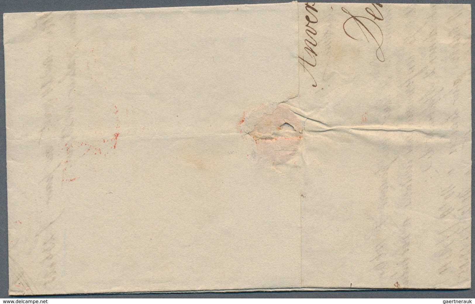 Belgien - Vorphilatelie: 1837/1842, Three Very Fine Folded Letters From ANVERS Each With Red Double - Other & Unclassified