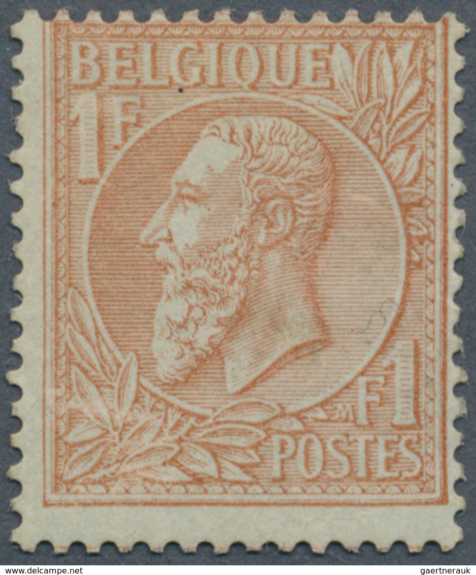 Belgien: 1884, König Leopold II. 1 Fr. Braunrot/grünlich Ungebraucht, Seltene Marke, Mi. € 900,-- (C - Other & Unclassified