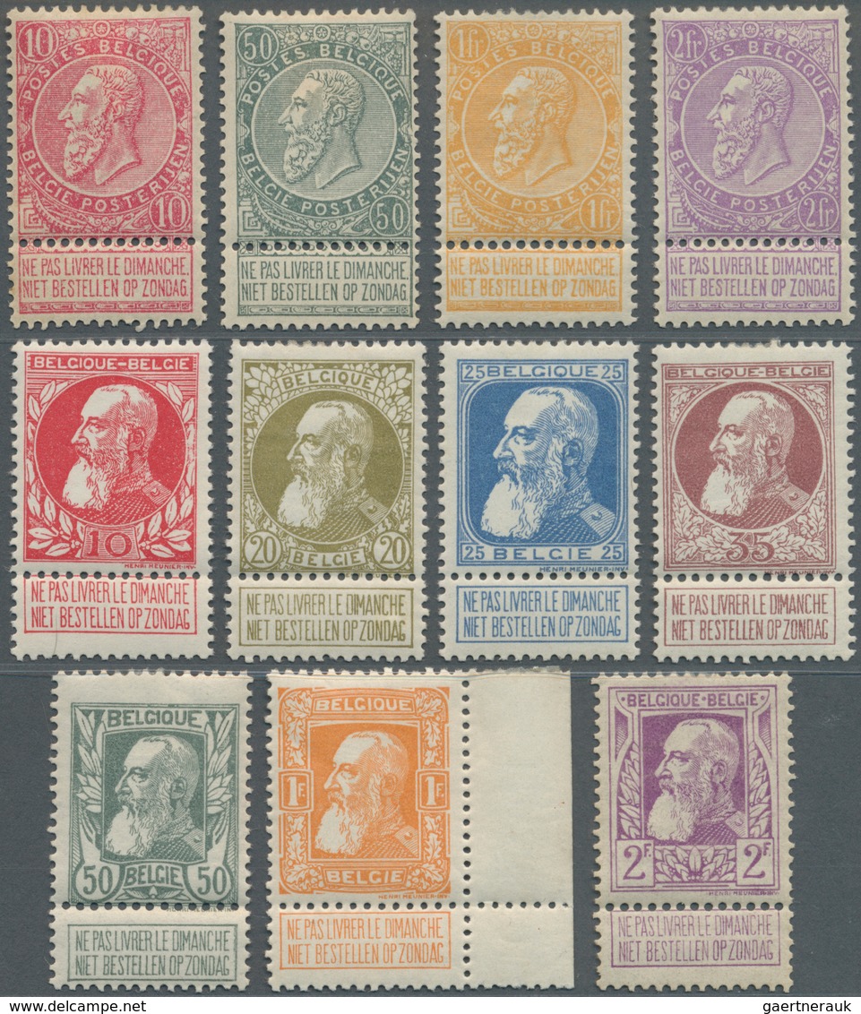 Belgien: 1897/1905, 10 C To 2 Fr Leopold II, Two Complete Sets Definitives With 4 Respectively 7 Sta - Andere & Zonder Classificatie