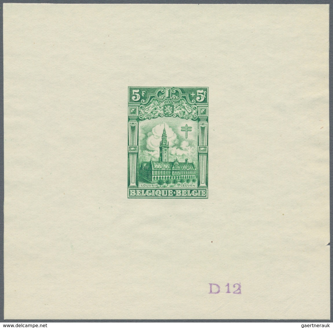 Belgien: 1928, Tuberculosis Fighting, 5fr.+5fr. "Leuven University", Set Of 20 Epreuves In Different - Altri & Non Classificati