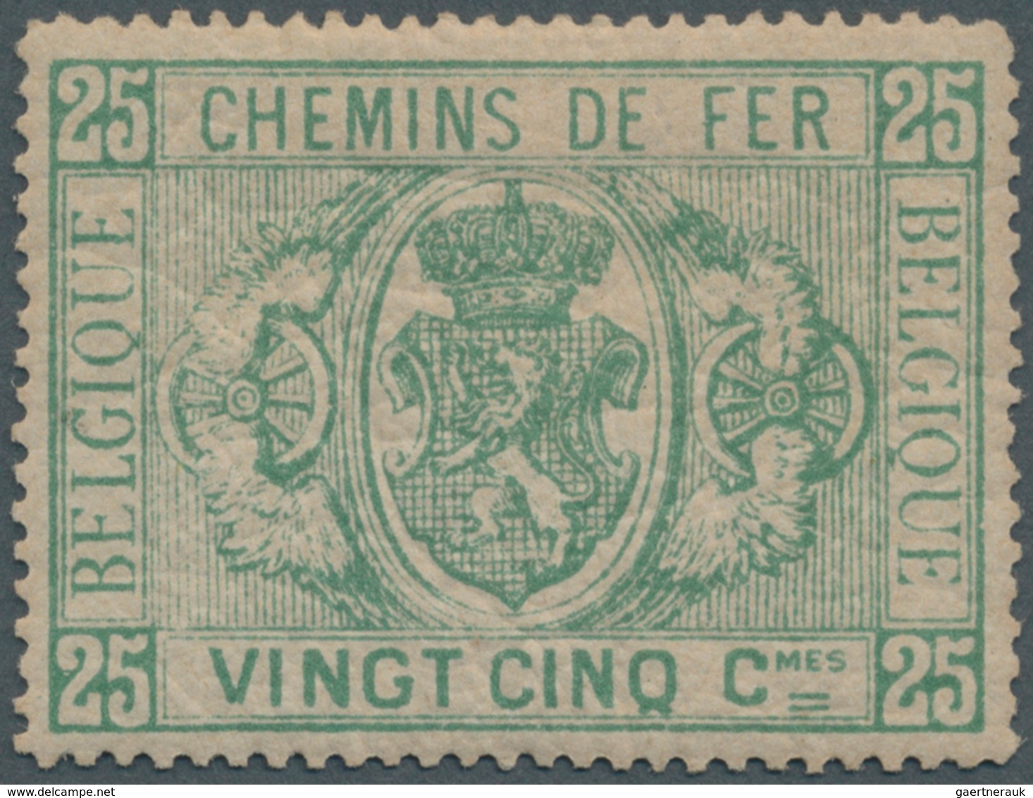 Belgien - Eisenbahnpaketmarken: 1879, 25 C. Green, Fresh Colour, Unused, Fine, 550,- - Luggage [BA]