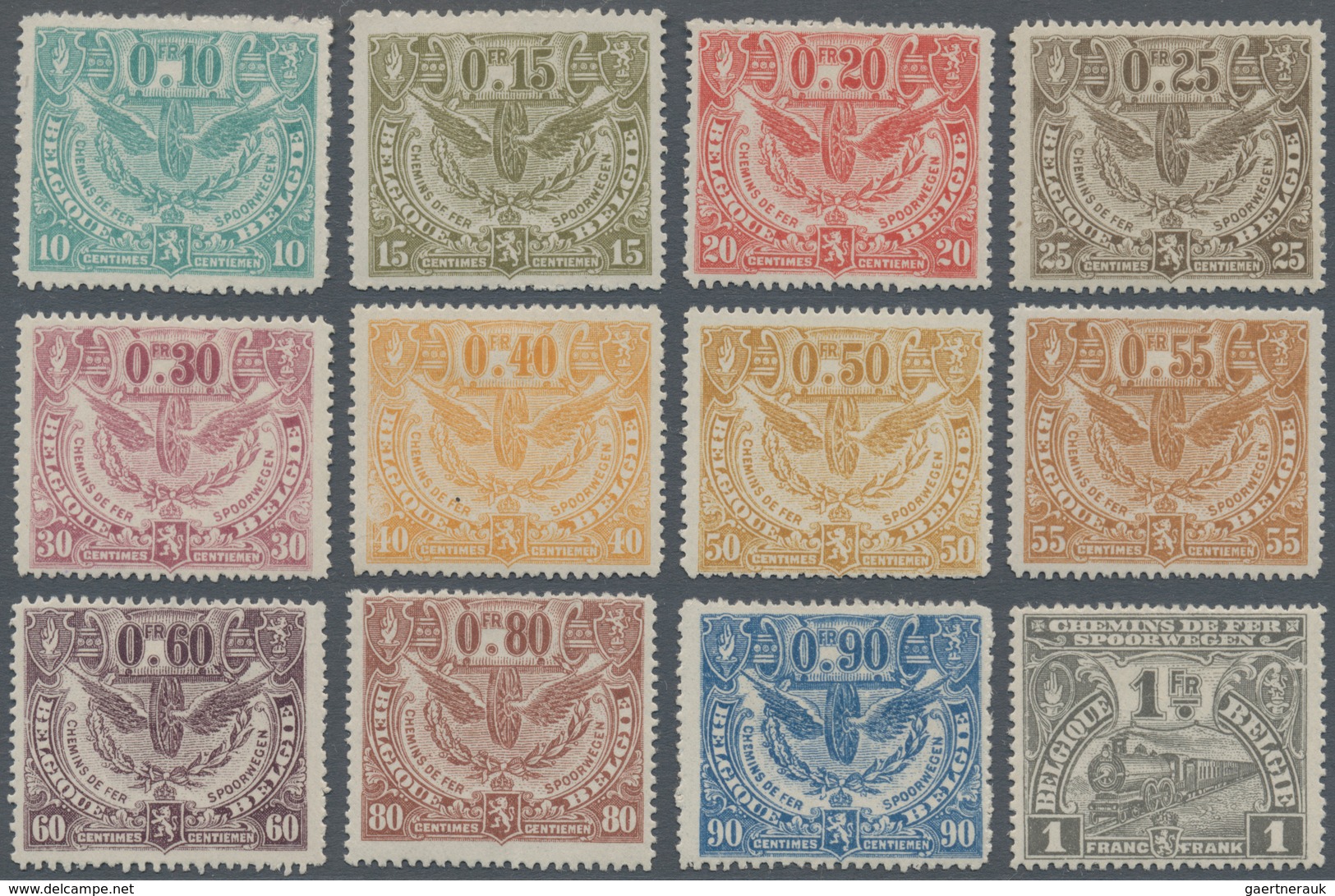 Belgien - Eisenbahnpaketmarken: 1920, Railway Parcel Stamps (‚London‘ Issue) Set Of 20 (missing The - Bagagli [BA]