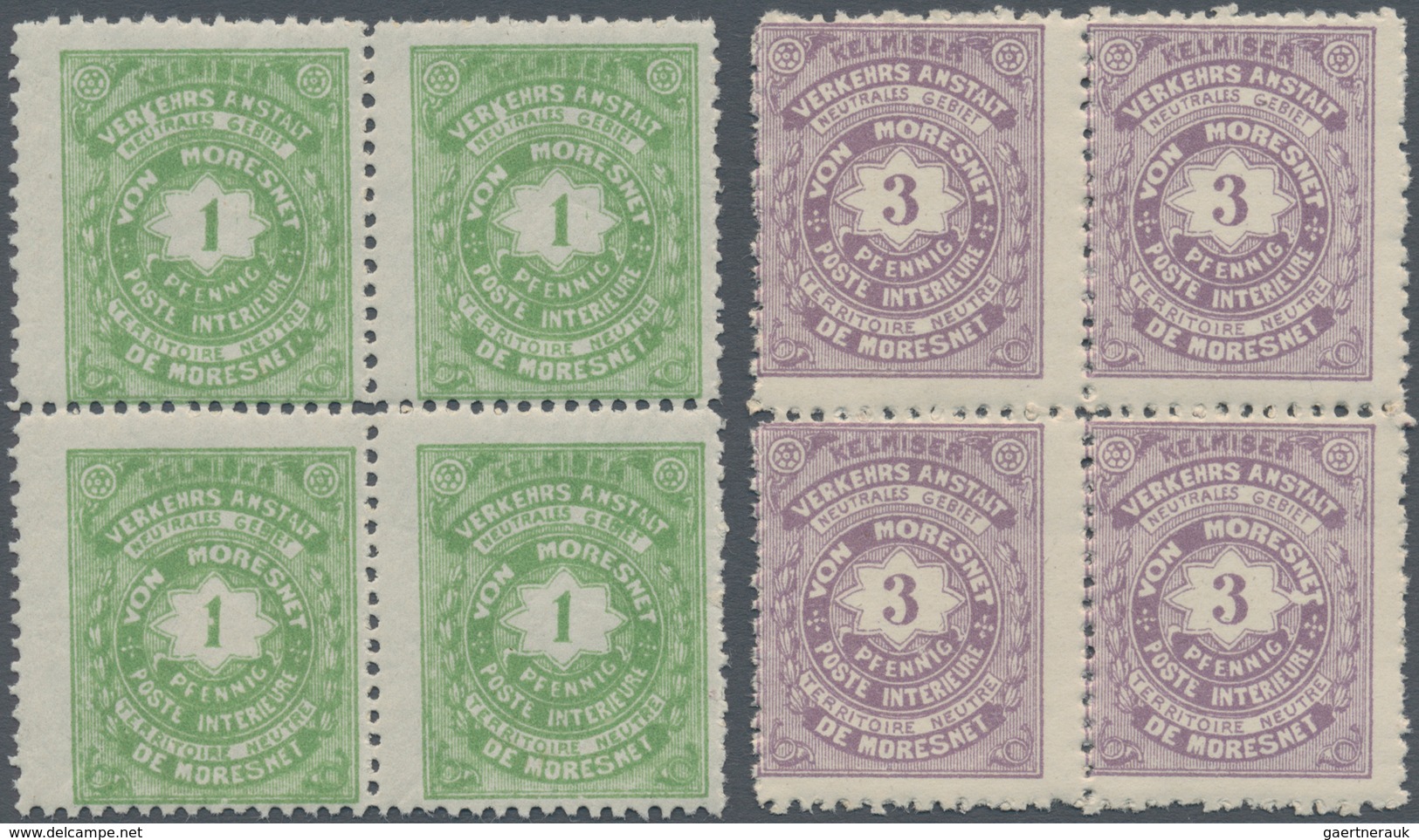 Belgien - Besonderheiten: MORESNET LOCAL ISSUE: 1886, Local Issue Part Set Of Seven (missing The 2pf - Other & Unclassified