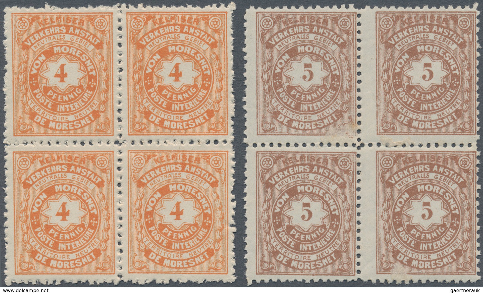 Belgien - Besonderheiten: MORESNET LOCAL ISSUE: 1886, Local Issue Part Set Of Seven (missing The 2pf - Other & Unclassified