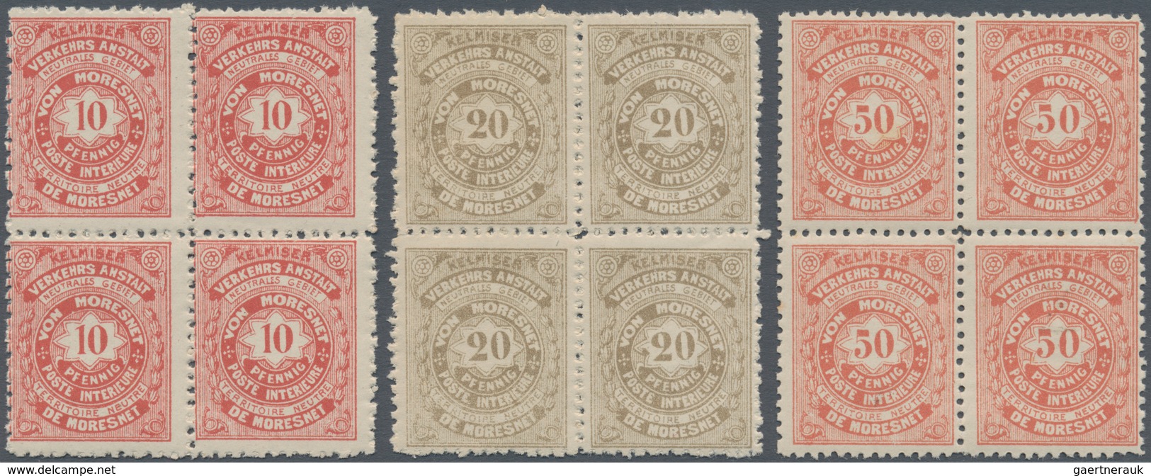 Belgien - Besonderheiten: MORESNET LOCAL ISSUE: 1886, Local Issue Part Set Of Seven (missing The 2pf - Altri & Non Classificati