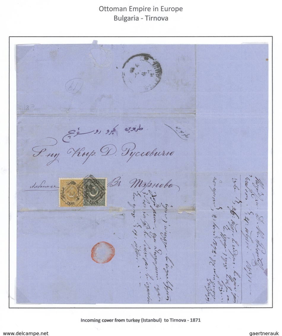 Bulgarien - Stempel: 1872, Folded Envelope From Constantinople To Tirnova Bulgaria, 1 Pia. Yellow An - Andere & Zonder Classificatie
