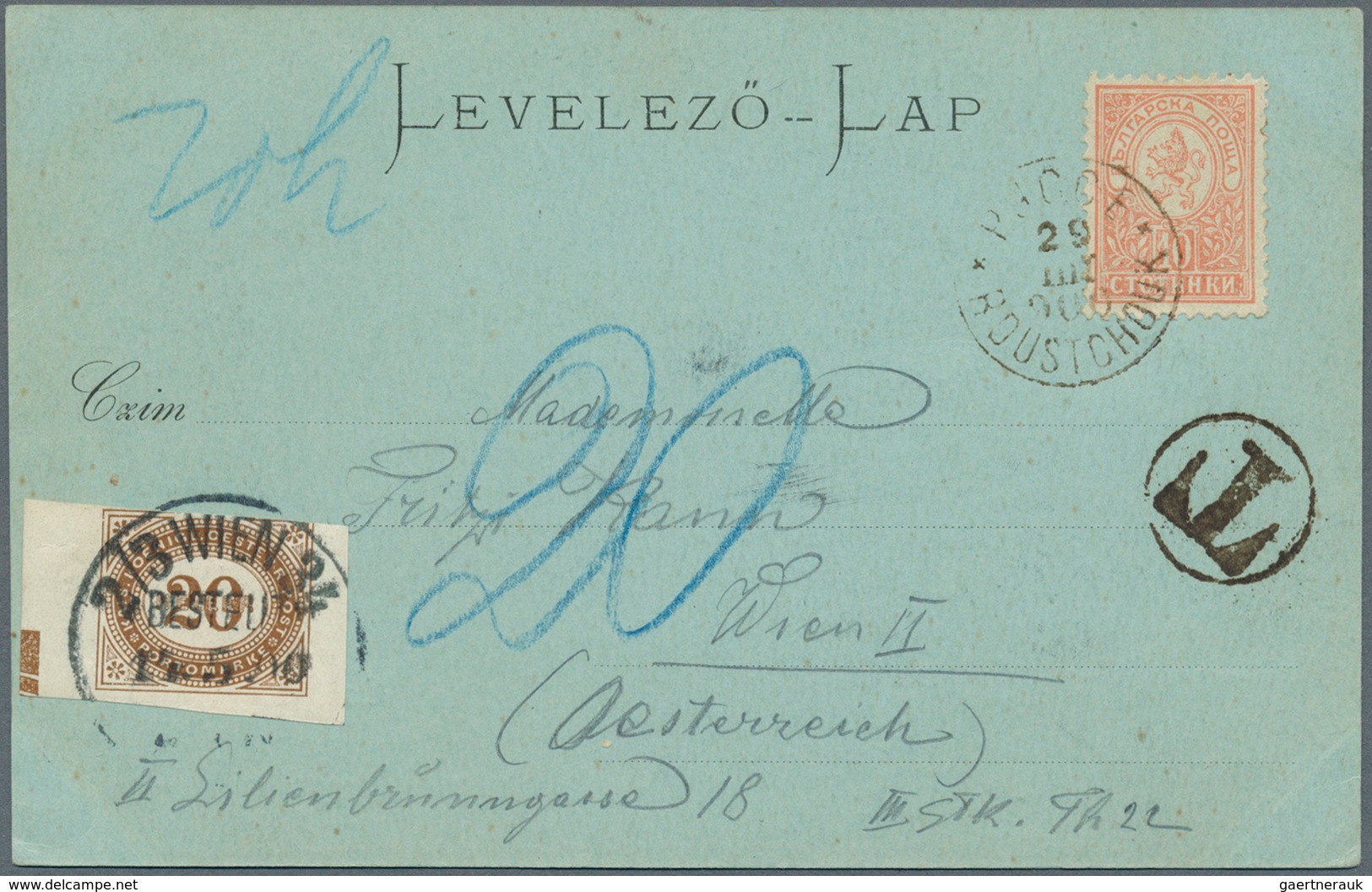 Bulgarien - Besonderheiten: 1900/1903, Hungarian Souvier Postcard From Bulgaria To Vienna Und There - Altri & Non Classificati
