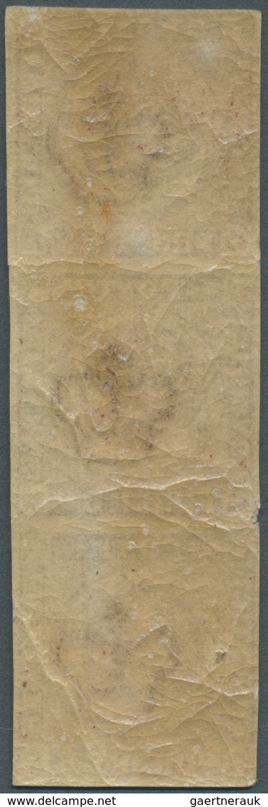 Dänemark: 1853 "Fire R.B.S." Dark Reddish Brown From 2nd Thiele Printing, Plate II, VERTICAL STRIP O - Nuovi