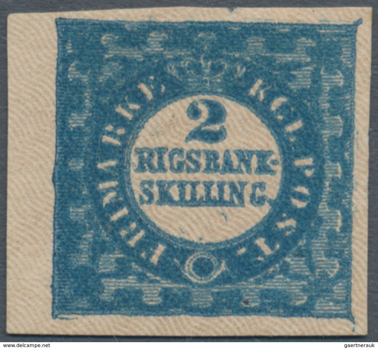 Dänemark: 1851 2 Rigsbankskilling Greenish Blue, Ferslew PROOF, Plate I, Pos. 51, Type 1, Imperforat - Nuovi