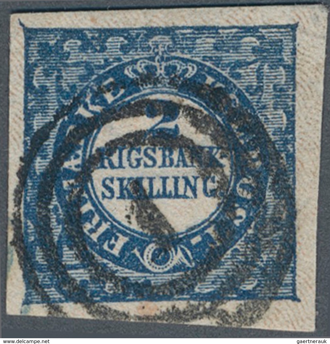 Dänemark: 1852, 2 Rigsbankskilling Blue, Wide To Large Margins, Thiele, Plate I, No.54, Type 2, Prin - Ongebruikt