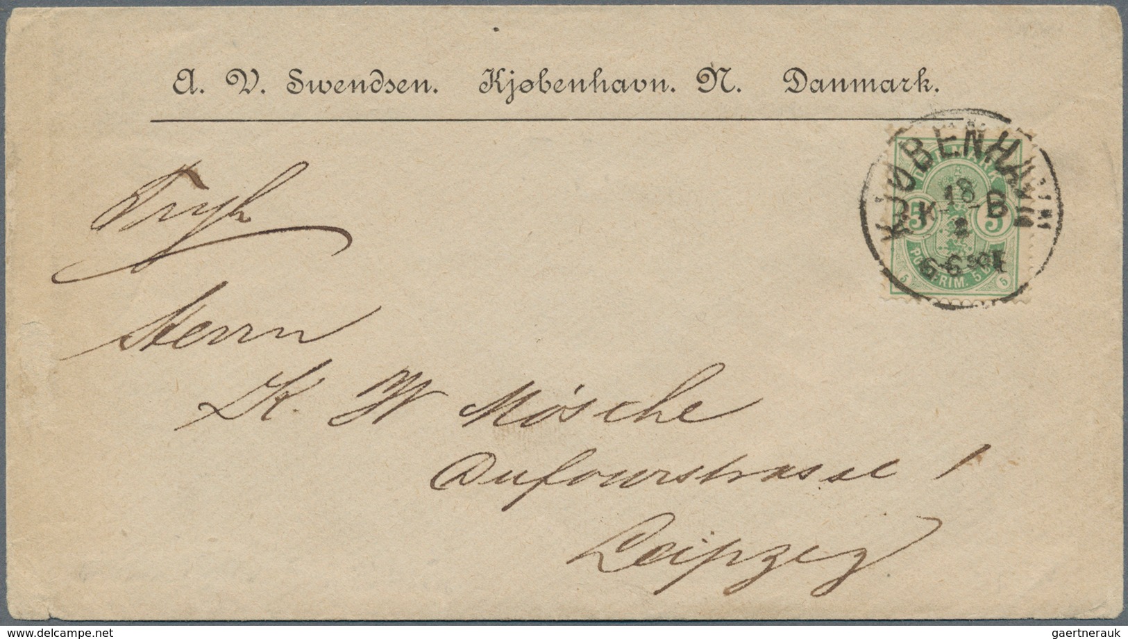 Dänemark: 1883, 5 Öre Green "coat Of Arms" With Small Numerals (3rd Printing, June 1883), Single Fra - Unused Stamps