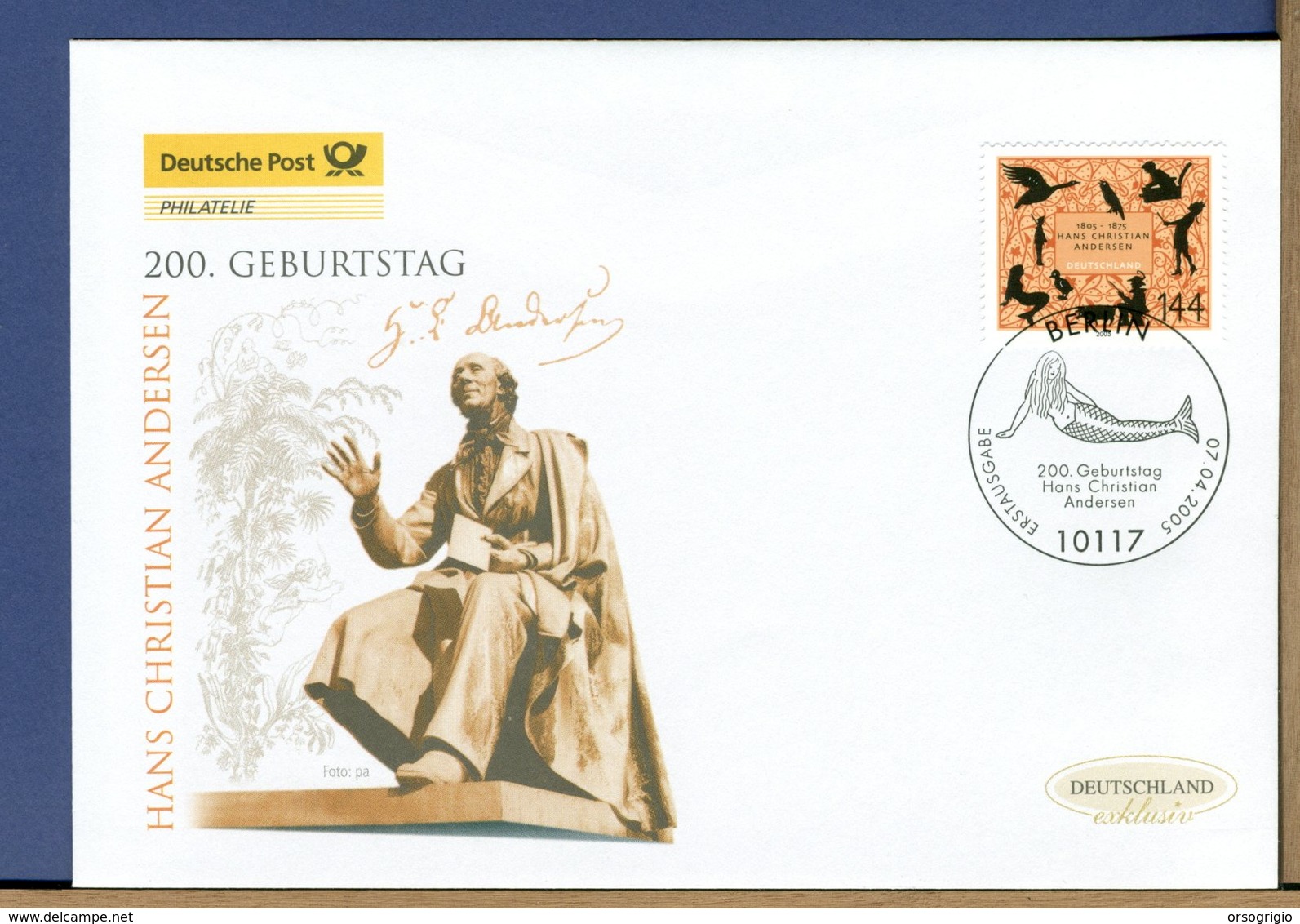 GERMANY - FDC 2005 - HANS CHRISTIAN ANDERSEN - SIRENA SIRENETTA - Den Lille Havfrue - Fiabe, Racconti Popolari & Leggende