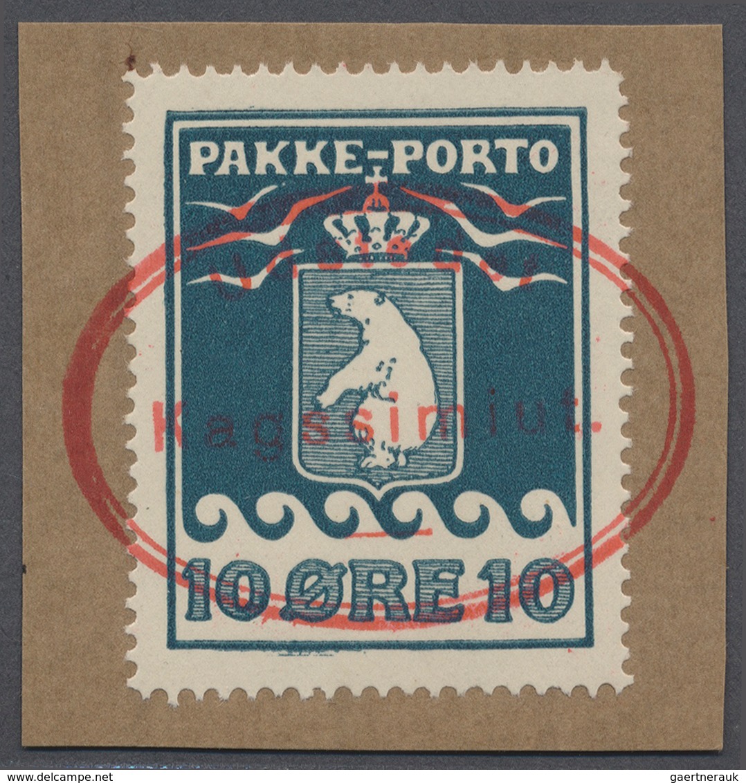 Dänemark - Grönländisches Handelskontor: 1931, 10 Öre Auf Briefstück Mit Rotem Ovalstempel "Udstedet - Andere & Zonder Classificatie