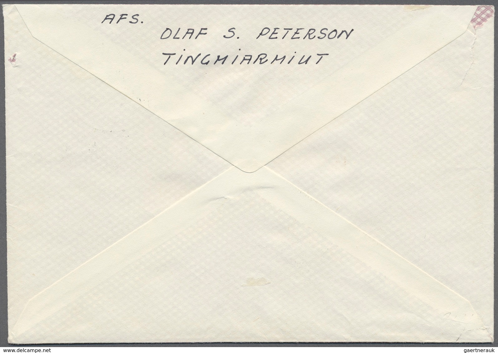 Dänemark - Grönland: 1945, ER 2 Kr. (l.u.) Als EF Auf Brief Von "Tingmiamiut 25.8.58" In Die Schweiz - Brieven En Documenten