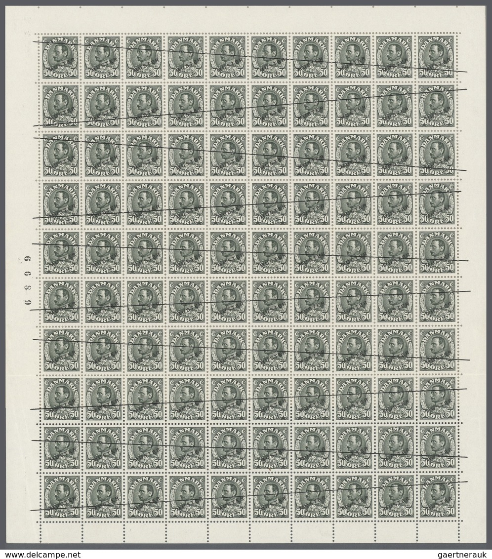 Dänemark - Besonderheiten: 1934, Complete Proof Sheet (100 Stamps) For The Definitive Stamp 50 Ore K - Andere & Zonder Classificatie