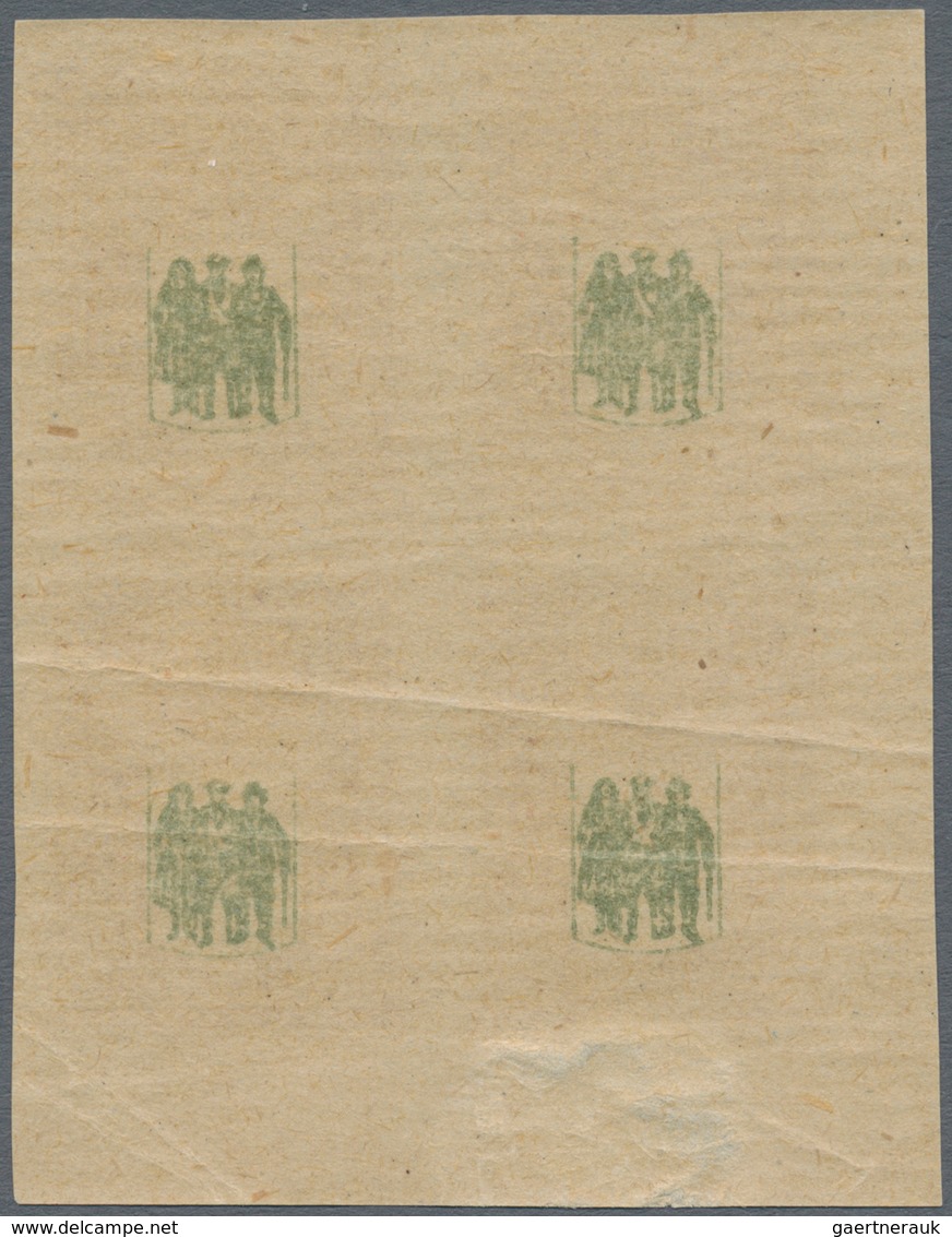 Estland: 1921, Issue For The War Diabled In Mnh Blocks Of Four With Clear Offset On Back. - Estland