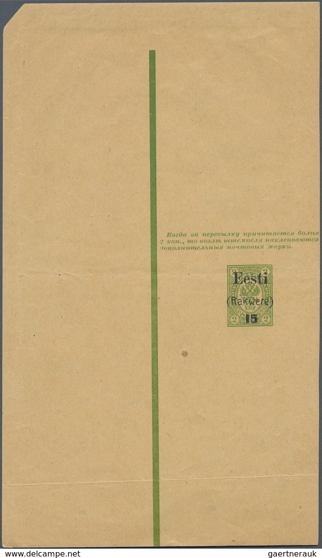 Estland - Lokalausgaben: Rakwere (Wesenberg): 1918, 15 K. On 2 K. Green Postal Stationery Wrapper (1 - Estonia