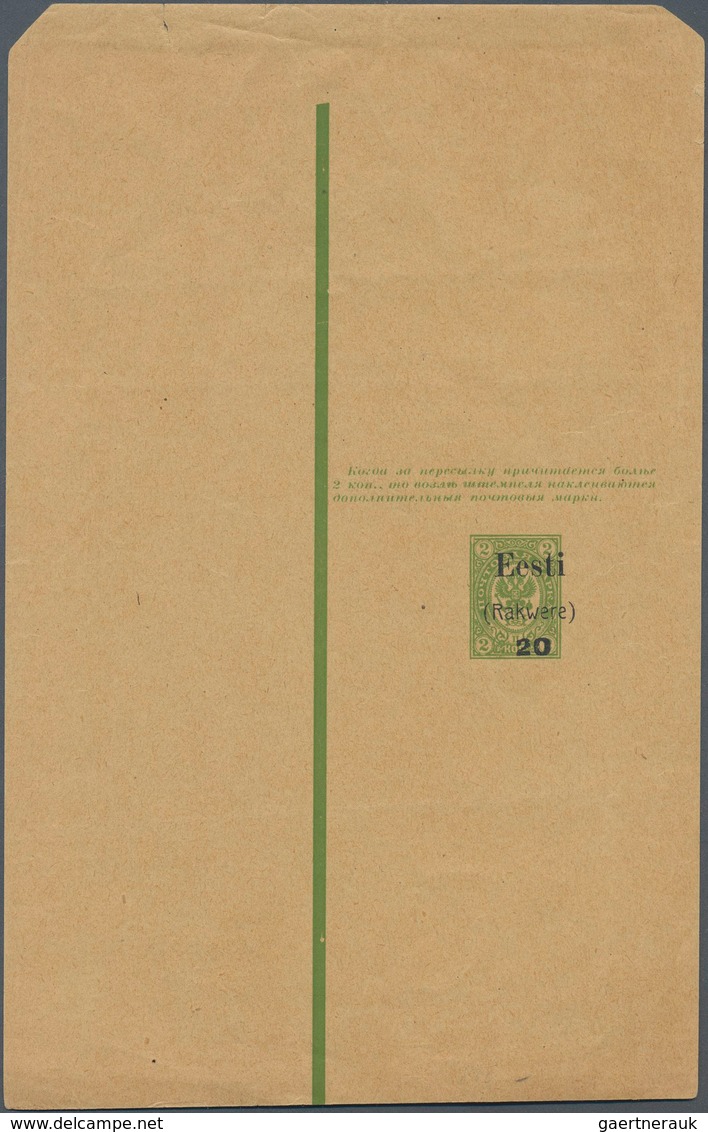 Estland - Lokalausgaben: Rakwere (Wesenberg): 1918, 20 K. On 2 K. Green Postal Stationery Wrapper (1 - Estland