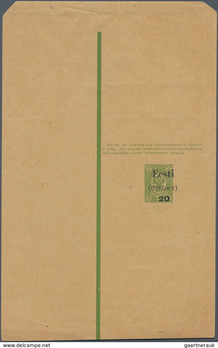 Estland - Lokalausgaben: Rakwere (Wesenberg): 1918, 20 K. On 2 K. Green Postal Stationery Wrapper (1 - Estonia