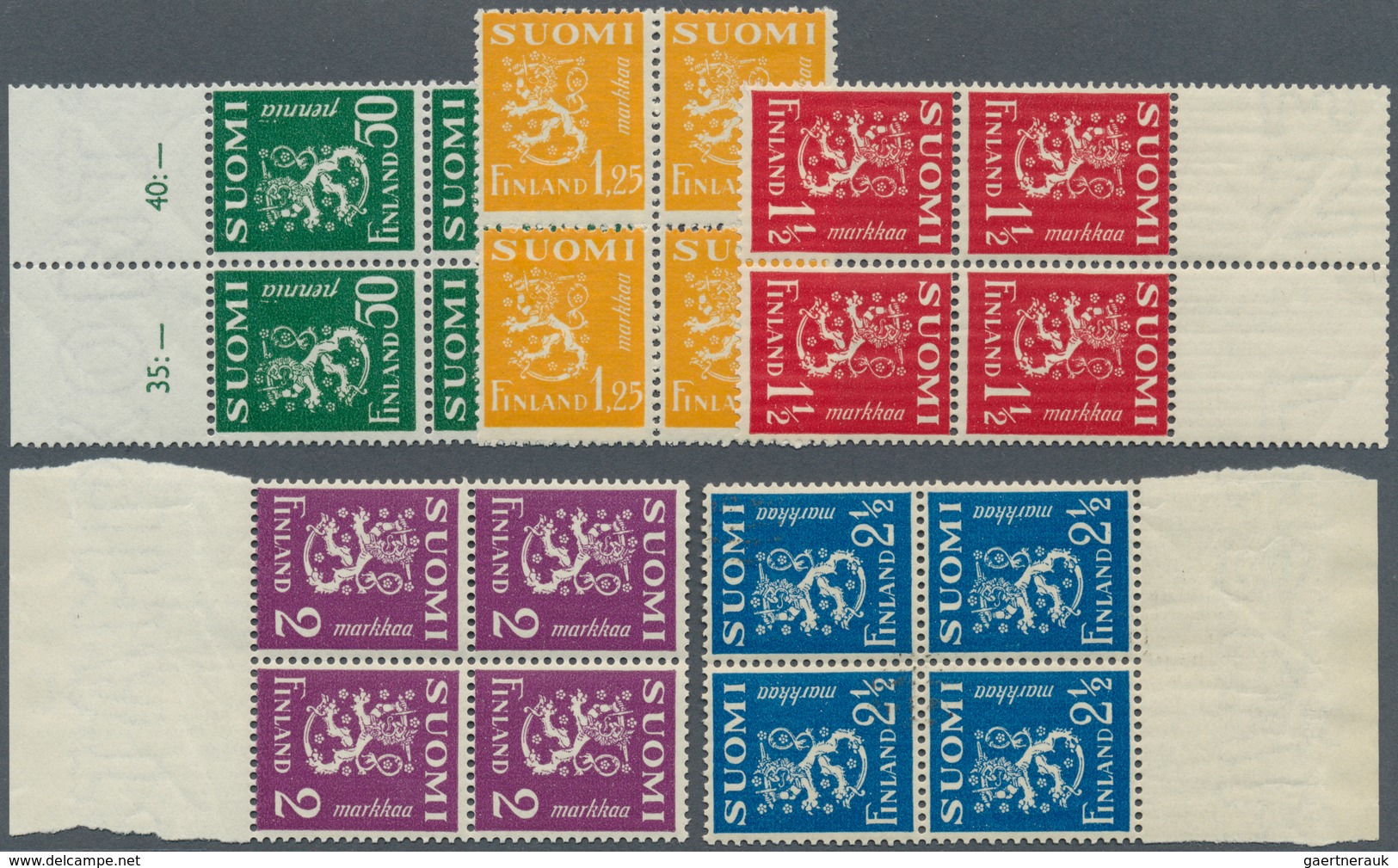 Finnland: 1930/1932, 3 Postfrisch/ungebrauchte 4-er Block-Sätze Mit Mi.Nr.: 143/154 Fast Alle Mit Ra - Nuovi