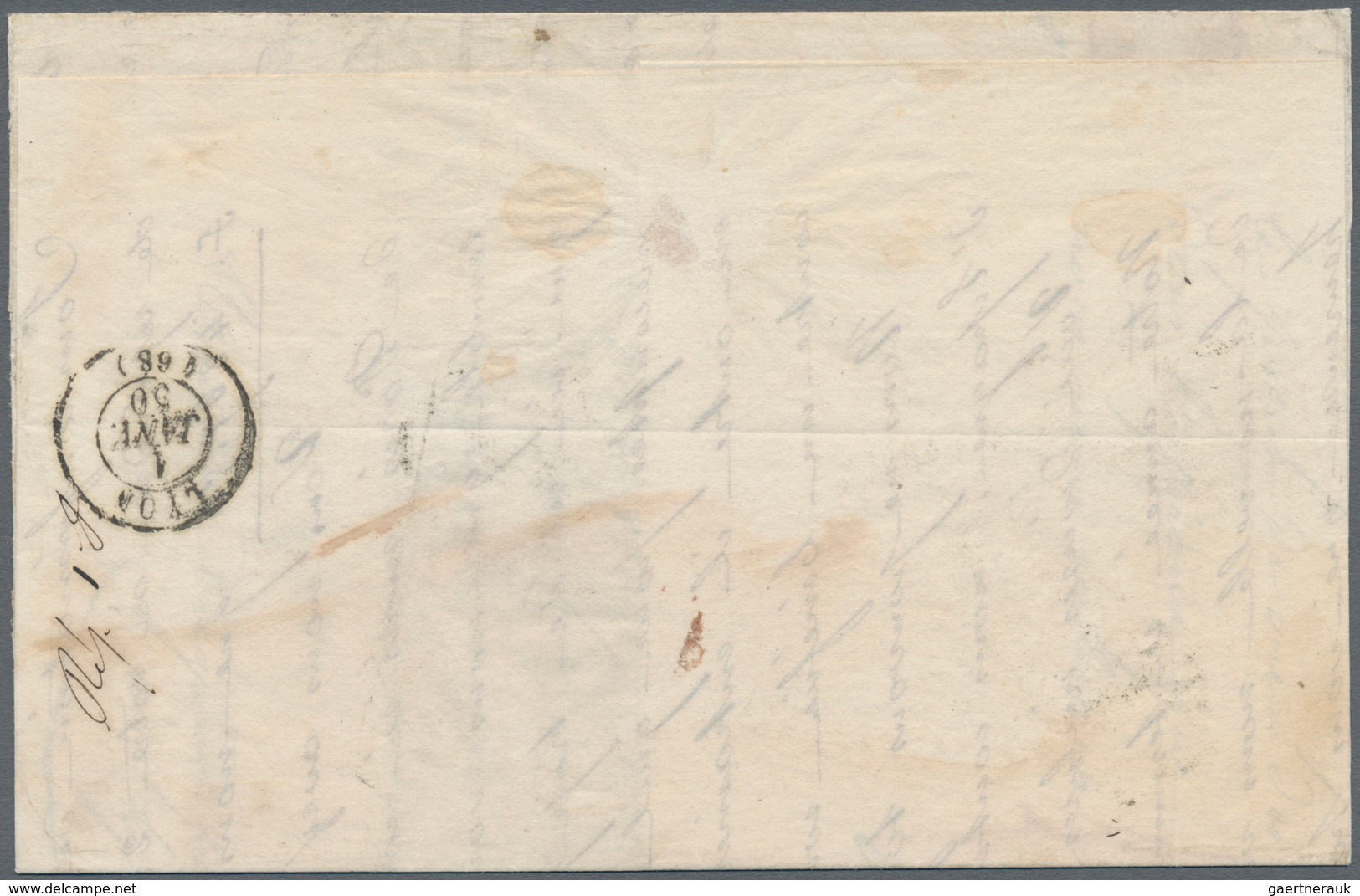 Frankreich: 1849, 20 C Noir, Horizontal Pair, Full Margins All Around, Tied By Diamond Grill Cancels - Andere & Zonder Classificatie