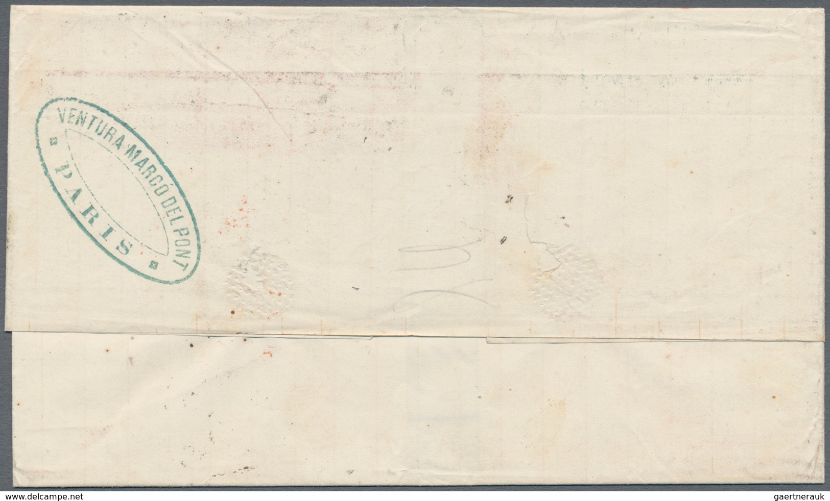 Frankreich: 1860, Fine Letter Sent From PARIS To Guayaquil, Ecuador Via London And Panama. This Lett - Altri & Non Classificati