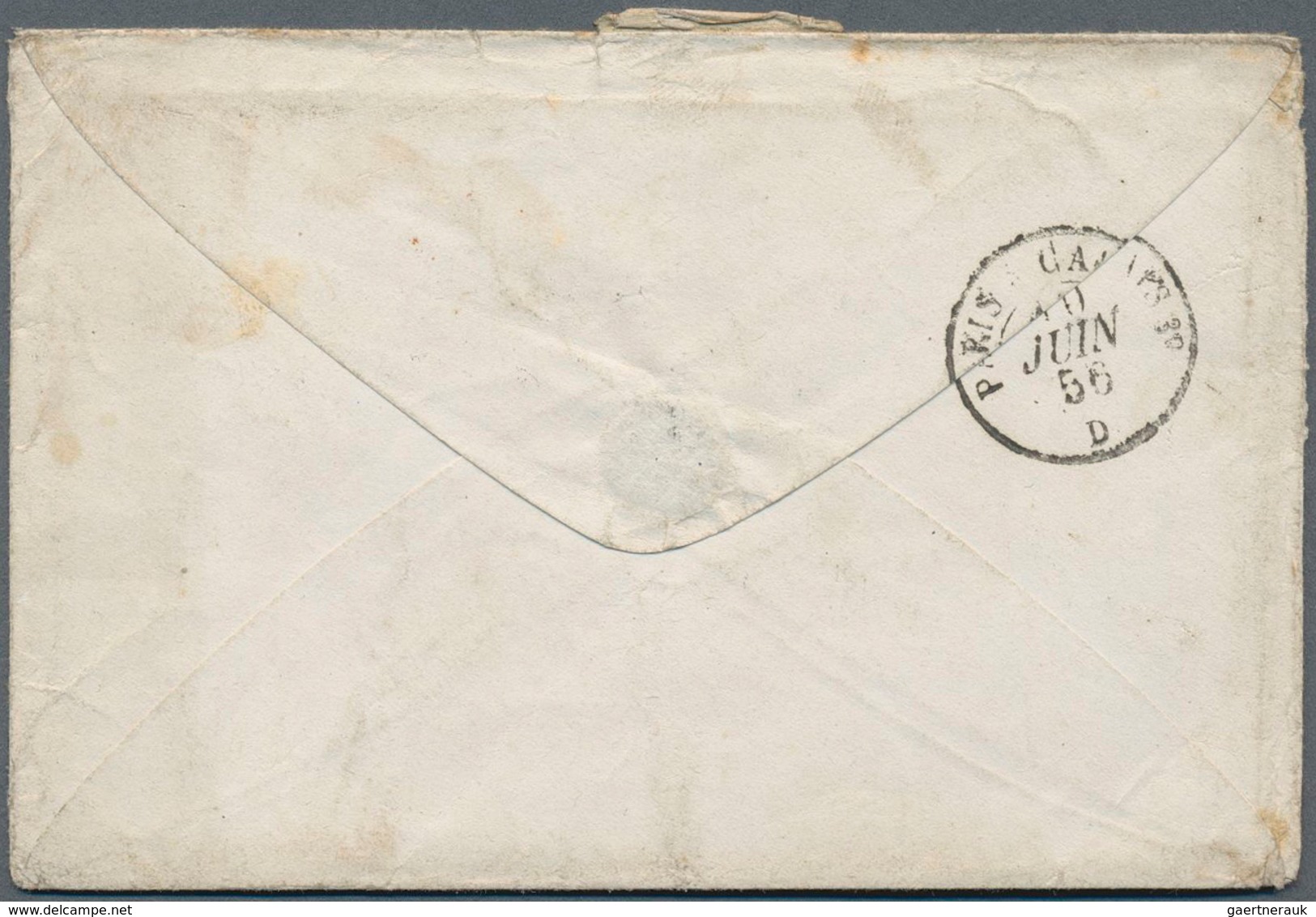 Frankreich: 1856 Destination CHILE: Cover From Paris Addressed To Ships Crew Member In Valparaiso, C - Andere & Zonder Classificatie