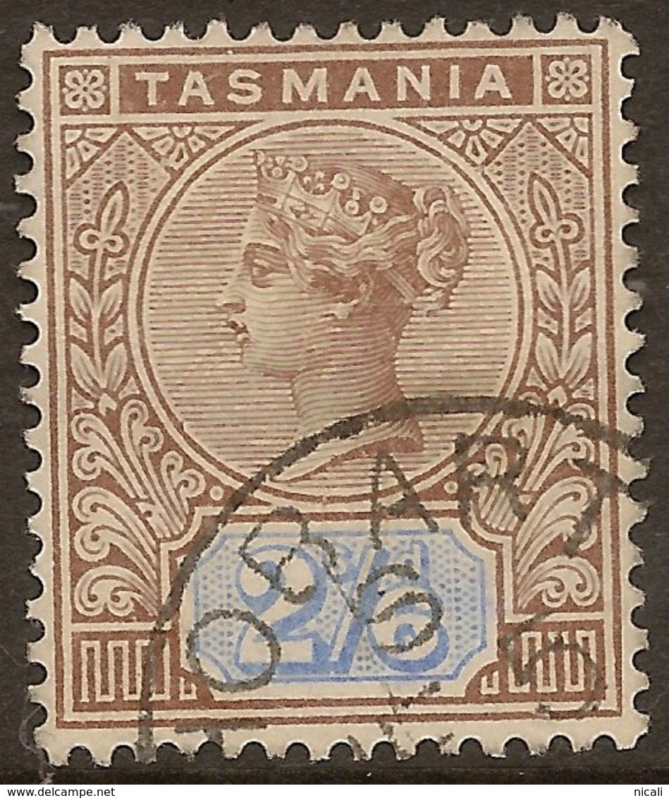 TASMANIA 1892 2/6 Brown And Blue QV SG 222 U #AOM15 - Gebruikt