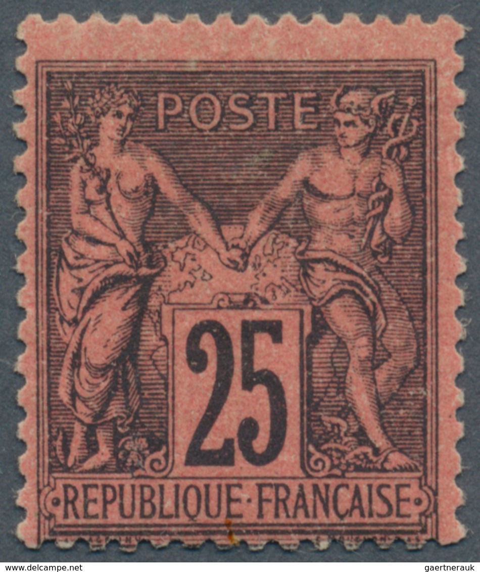 Frankreich: 1878, 25 C. Schwarz Auf Rot, Sauber Ungebraucht Mit Falzresten, Signiert. (Yv.91) - Andere & Zonder Classificatie