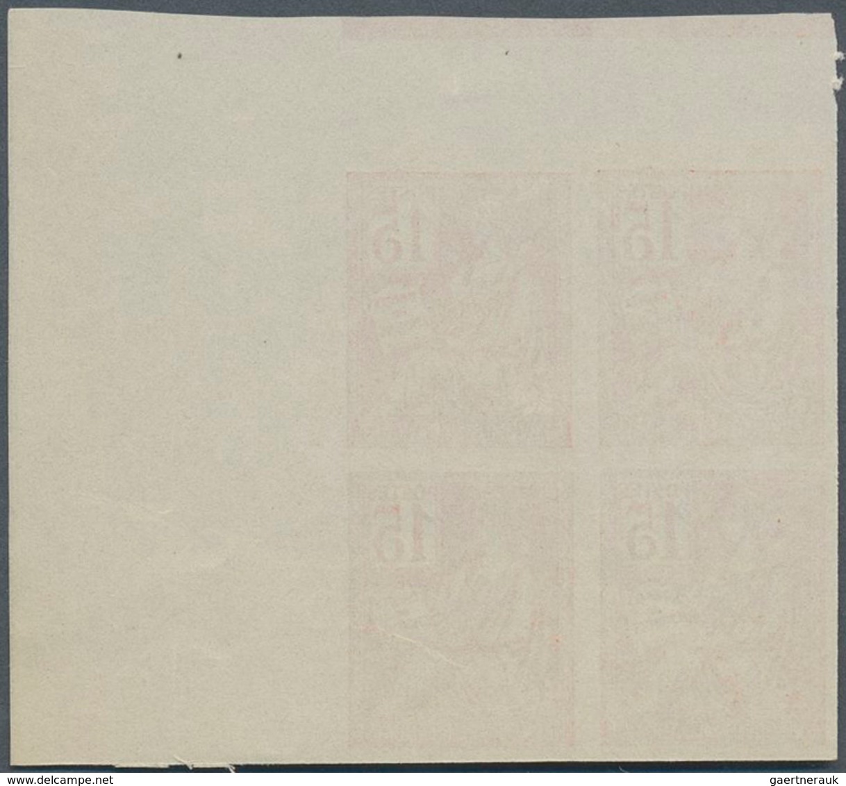 Frankreich: 1900, Mouchon 15c. Orange, IMPERFORATE Marginal Block Of Four From The Upper Right Corne - Altri & Non Classificati