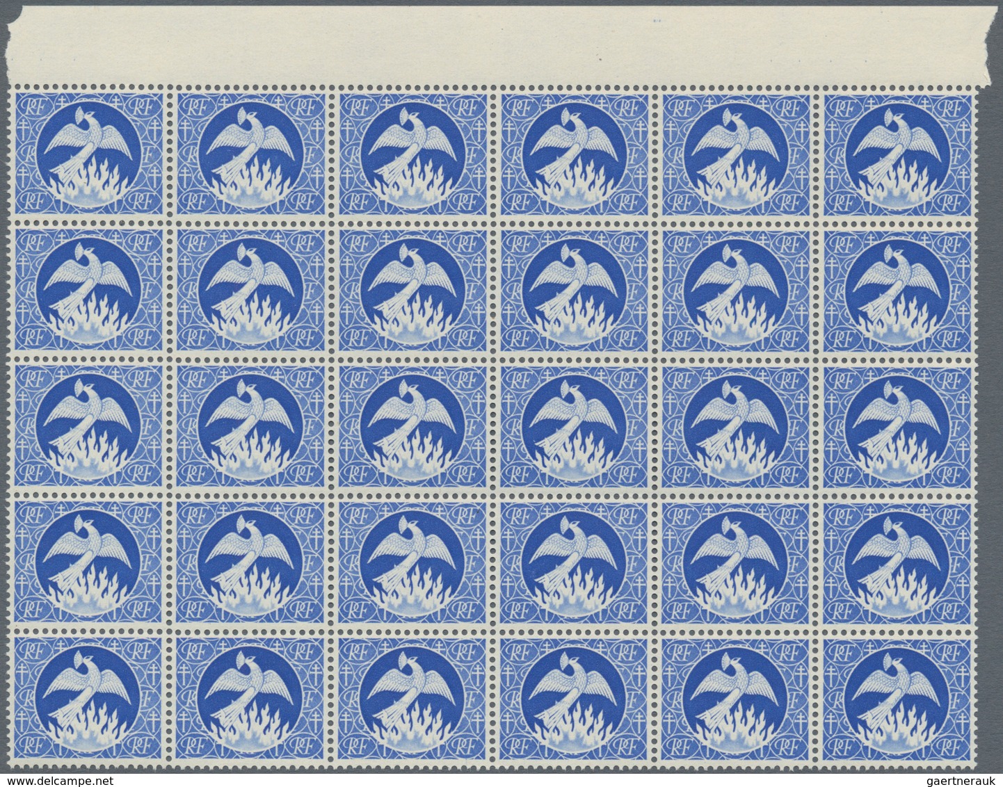 Frankreich: 1940 (ca.), ESSAY In Ultramarine Showing A Phoenix Arising From The Ashes Without Denomi - Andere & Zonder Classificatie