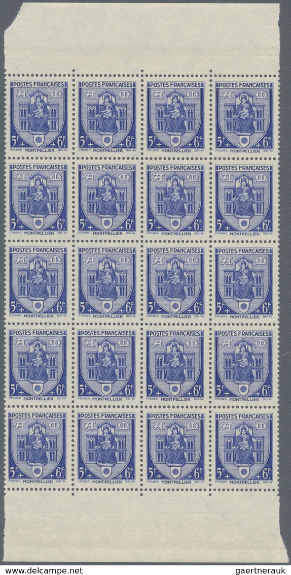 Frankreich: 1941, Coat Of Arms Complete Set Of 12 In Blocks Of 20, Mint Never Hinged, Mi. € 520,-- + - Altri & Non Classificati