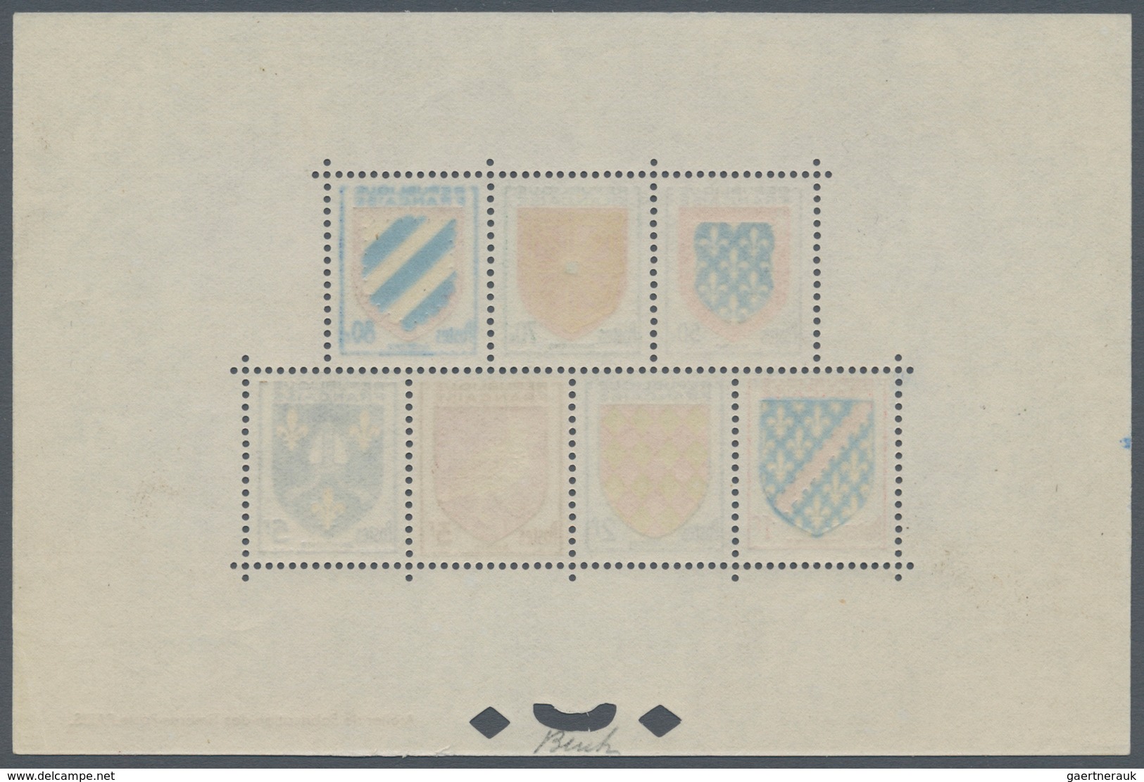 Frankreich: 1954, Definitves "Coat Of Arms", Bloc Speciaux, Unmounted Mint (slight Unobstrusive Impe - Altri & Non Classificati