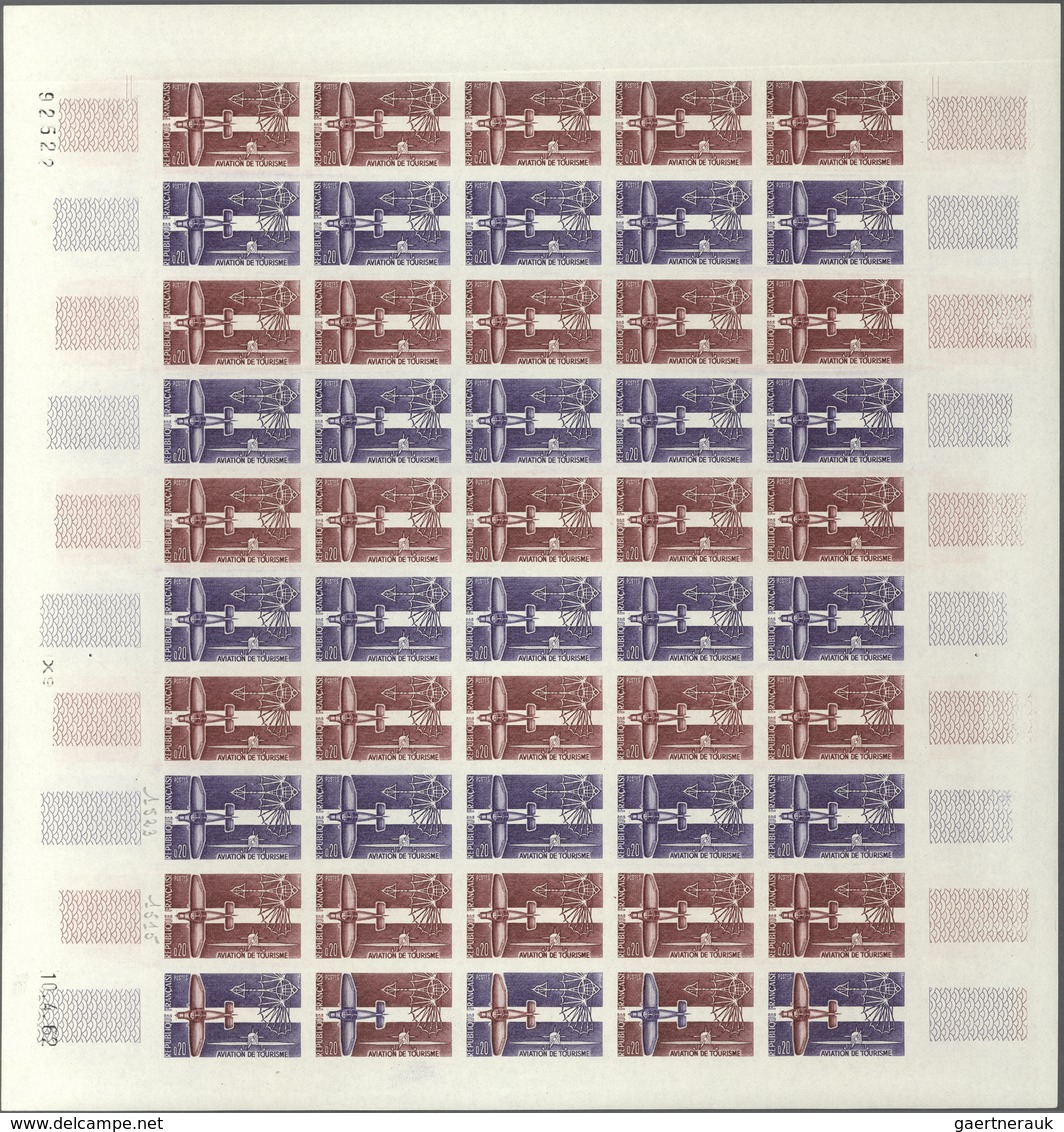 Frankreich: 1962, 3 Colour Proof Sheets Of 50 For The Issue "Tourist Aviation" With Printing Date (1 - Andere & Zonder Classificatie