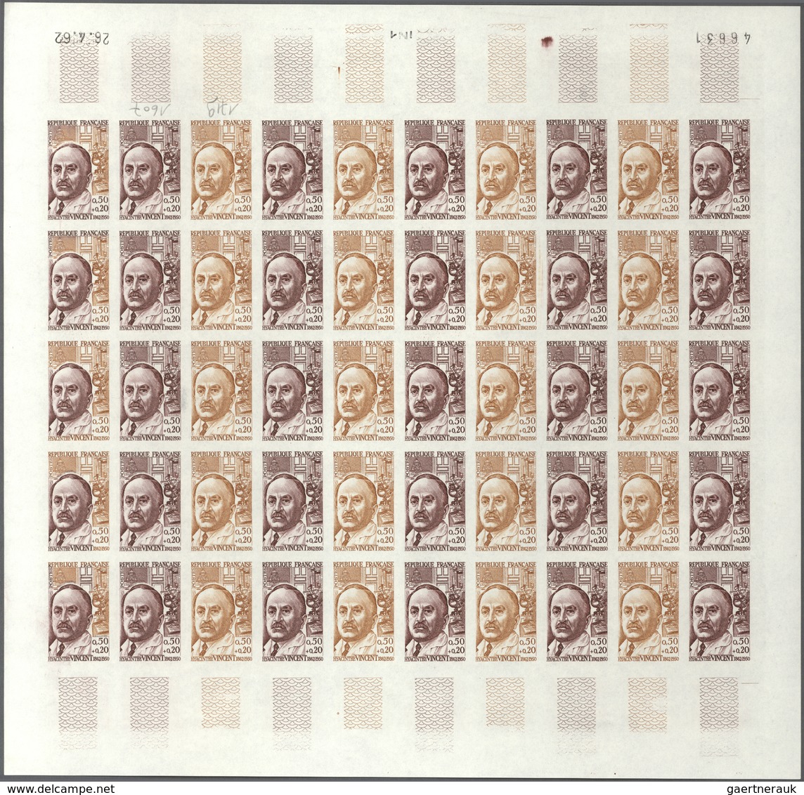 Frankreich: 1962, Set Of 6 Different Colour Proof Sheets Of 50 For The Issues Of "Anniversaries - Pe - Andere & Zonder Classificatie