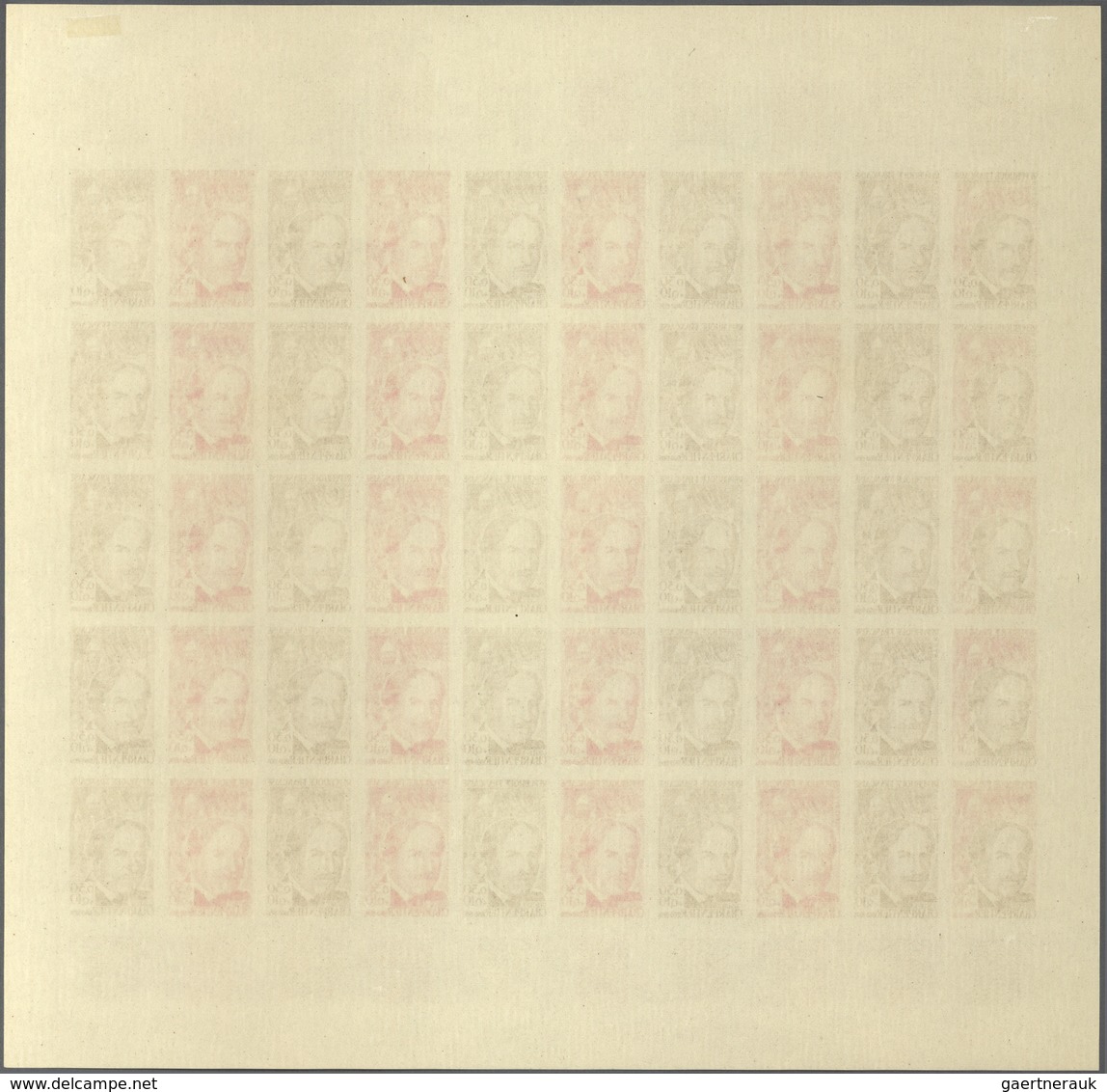 Frankreich: 1962, Set of 6 different colour proof sheets of 50 for the issues of "Anniversaries - Pe