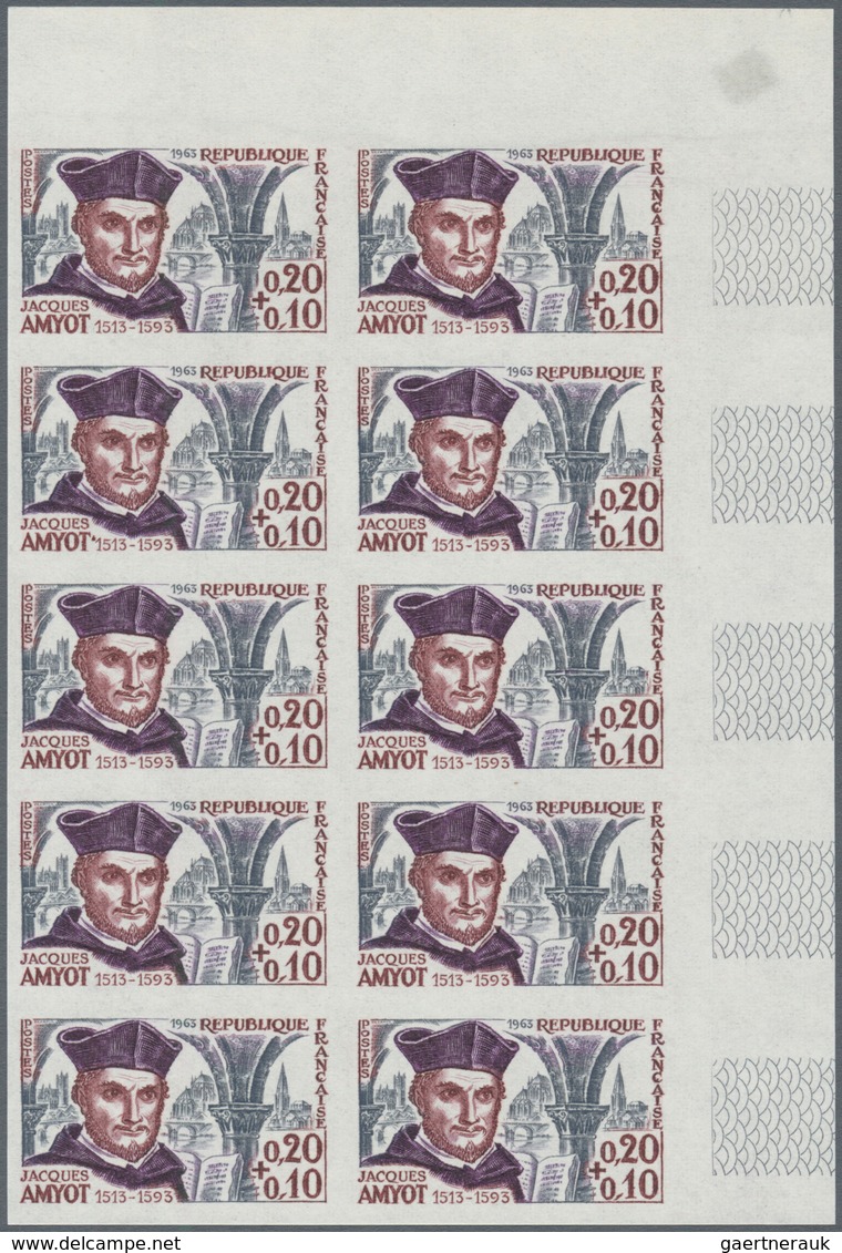 Frankreich: 1963, RED CROSS - Prominent Persons Complete Set Of Six 0.20+0.10fr. Jacques Amyot + Eti - Andere & Zonder Classificatie