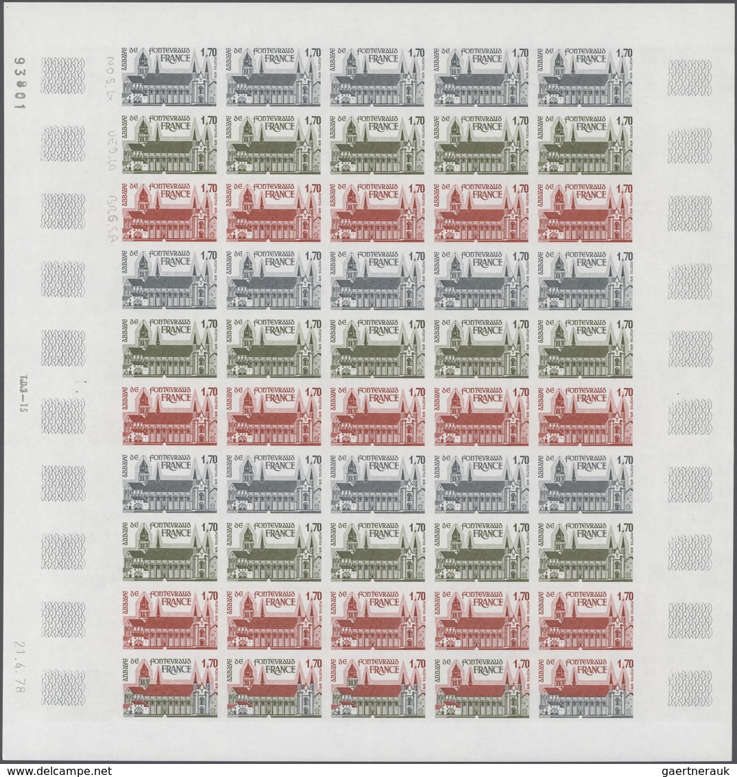 Frankreich: 1978, France. Set Of 3 Different Color Proof Sheets Of 50 For The 1.70fr Value Of The "T - Andere & Zonder Classificatie