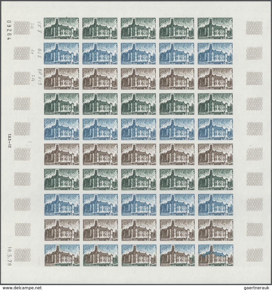 Frankreich: 1978, France. Set Of 3 Different Color Proof Sheets Of 50 For The 1.10fr Value Of The "T - Andere & Zonder Classificatie