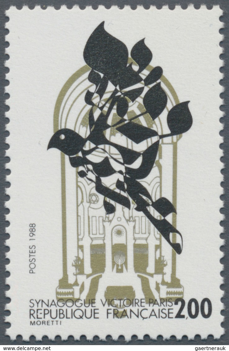 Frankreich: 1988, 75 Years Synagogue Victoire In Paris 2.00fr. In OLIVE Instead Of Gold Block Of Six - Altri & Non Classificati