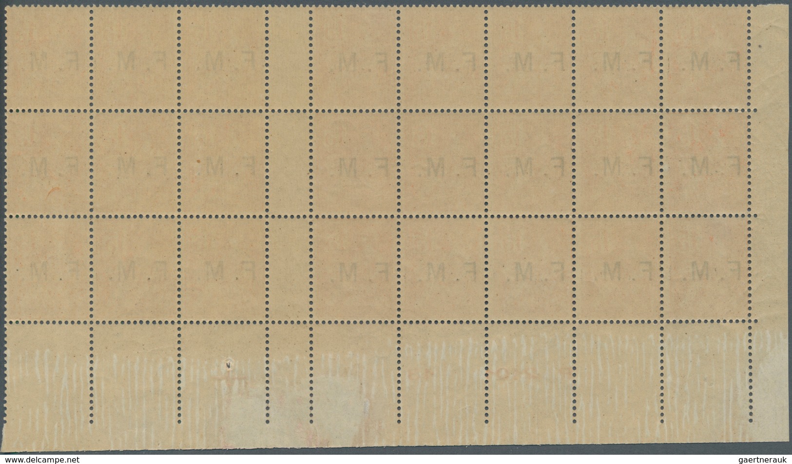 Frankreich - Militärpostmarken: 1901, Mouchon I 15c. Orange Optd. ‚F. M.‘ Block Of 24 With Vertical - Francobolli  Di Franchigia Militare