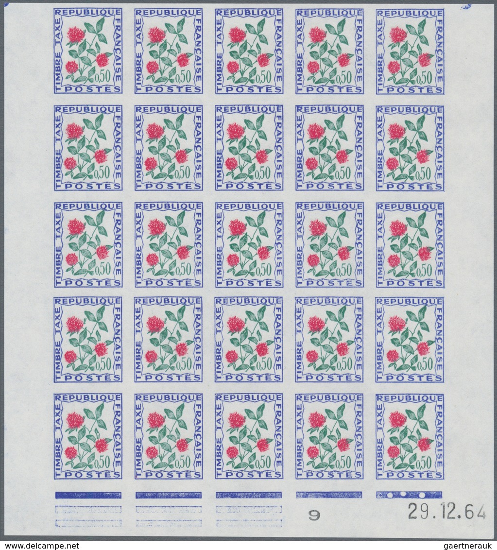 Frankreich - Portomarken: 1964/1971, Postage Dues ‚FLOWERS‘ Complete Set Of Eight In IMPERFORATE Blo - 1960-.... Covers & Documents