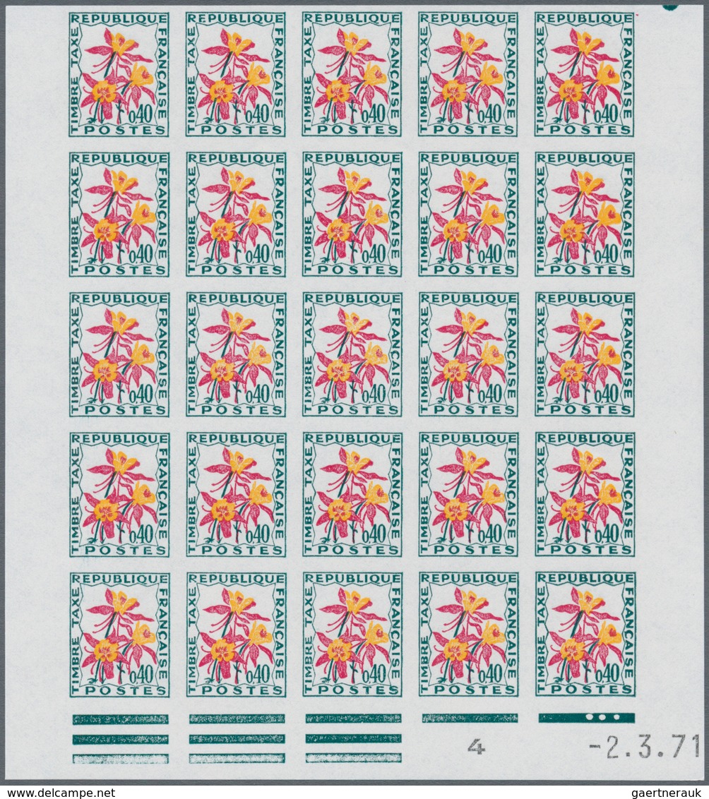 Frankreich - Portomarken: 1964/1971, Postage Dues ‚FLOWERS‘ Complete Set Of Eight In IMPERFORATE Blo - 1960-.... Covers & Documents