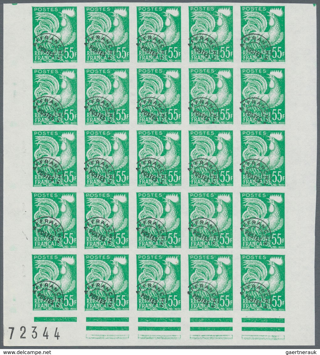 Frankreich - Vorausentwertungen: 1959, Precancels ‚Gallic Cock‘ Complete Set Of Four In IMPERFORATE - Altri & Non Classificati