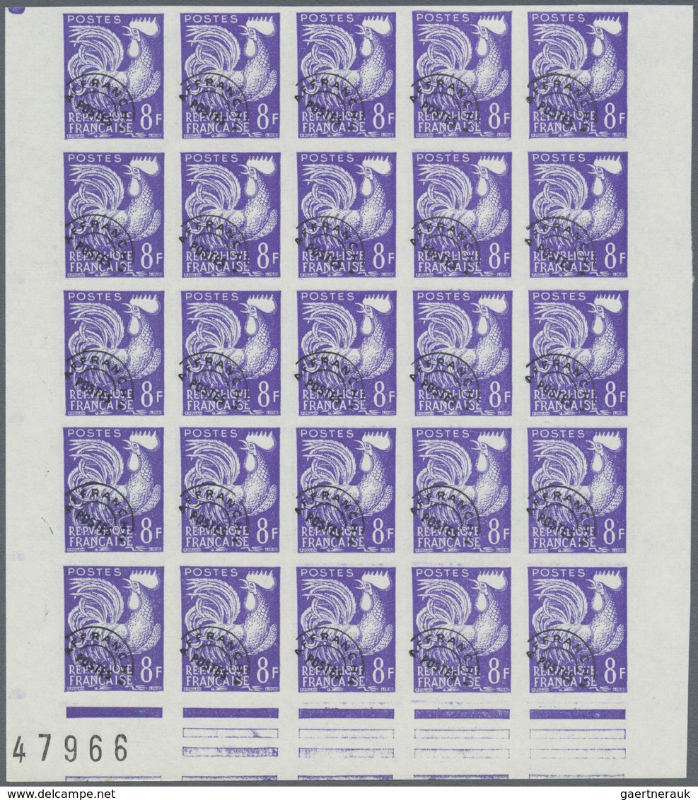 Frankreich - Vorausentwertungen: 1959, Precancels ‚Gallic Cock‘ complete set of four in IMPERFORATE